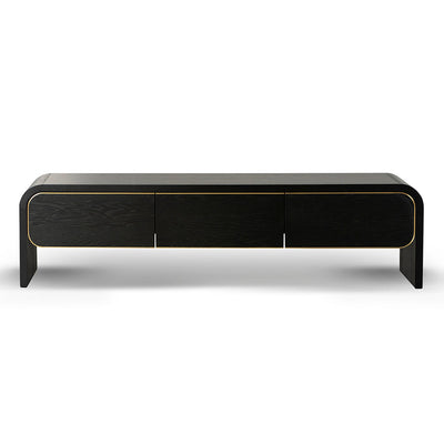 2m TV Entertainment Unit - Textured Espresso Black