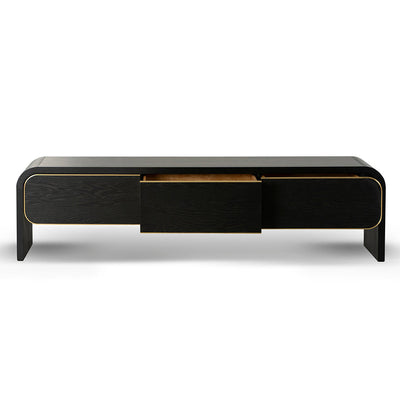 2m TV Entertainment Unit - Textured Espresso Black