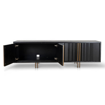 2m TV Entertainment Unit - Textured Espresso Black