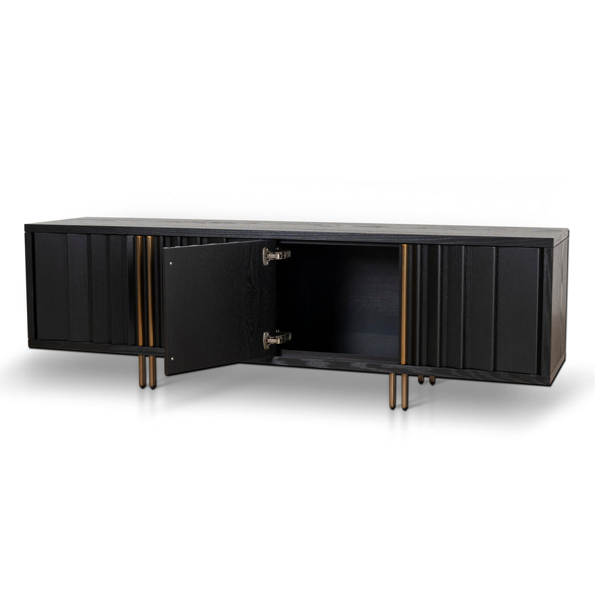 2m TV Entertainment Unit - Textured Espresso Black