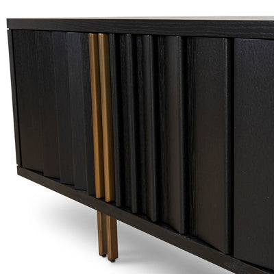 2m TV Entertainment Unit - Textured Espresso Black