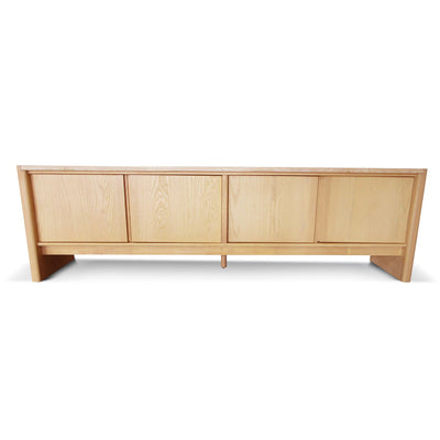 2.1m Travertine Top TV Entertainment Unit - Creme Ash