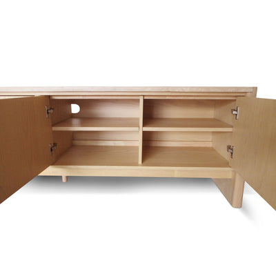 2.1m Travertine Top TV Entertainment Unit - Creme Ash