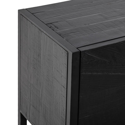 2.1m Wooden TV Entertainment Unit - Black