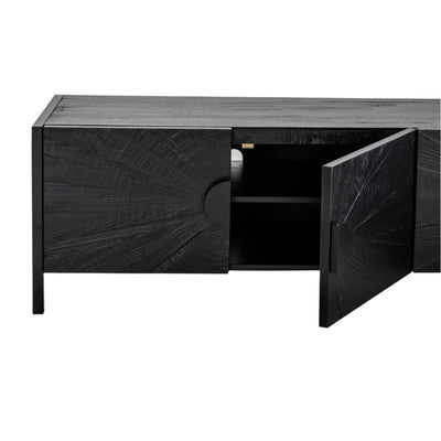 2.1m Wooden TV Entertainment Unit - Black