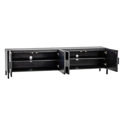 2.1m Wooden TV Entertainment Unit - Black