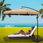Instahut 3m Outdoor Umbrella w/Base Cantilever Garden Beach Patio Beige