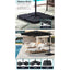 Instahut 3m Outdoor Umbrella w/Base Cantilever Beach Roma 360 Degree Tilt Black