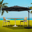 Instahut 3m Outdoor Umbrella w/Base Cantilever Beach Roma 360 Degree Tilt Black