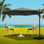 Instahut 3m Outdoor Umbrella w/Base Cantilever Beach Roma 360 Degree Tilt Charcoal
