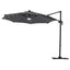 Instahut Outdoor Umbrella 3m Solar LED Offset Cantilever Patio Parasol Charcoal