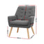 Armchair Linen Fabric Grey Charcoal