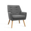 Armchair Linen Fabric Grey Charcoal