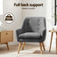 Artiss 2X Armchair Lounge Chair Accent Tub Chair Grey ANNE