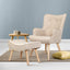 Artiss Armchair and Ottoman - Beige