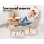 Artiss Armchair and Ottoman - Beige