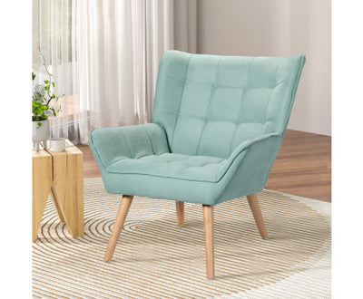 Artiss Armchair Lounge Chair Accent Chairs Sofa Linen Fabric Cushion Seat Blue