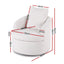 Round Swivel Armchair Extra Pillow White