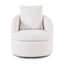 Round Swivel Armchair Extra Pillow White