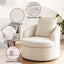 Round Swivel Armchair Extra Pillow White