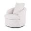 Round Swivel Armchair Extra Pillow White