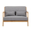Armchair 2-seater Loveseat Fabric Grey