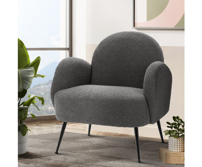 Artiss Armchair Boucle Charcoal Hanes