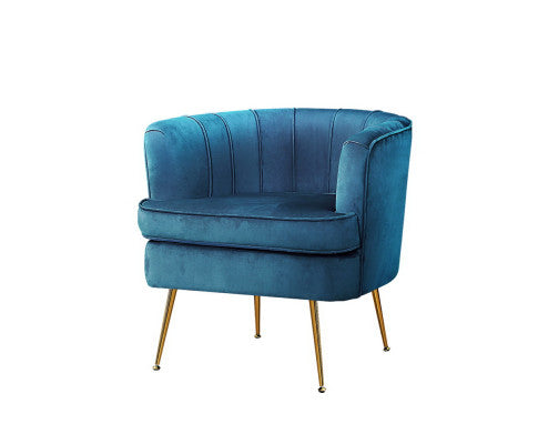 Artiss Armchair Velvet Blue Norvia