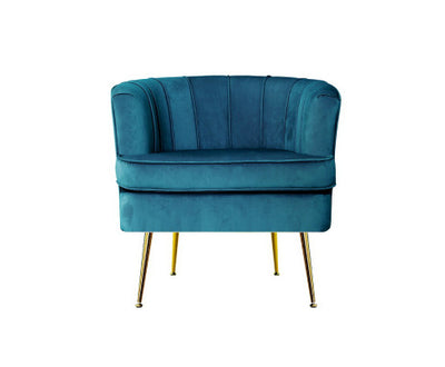 Artiss Armchair Velvet Blue Norvia