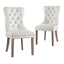 1 Set of 2 Dining Chairs Beige Velvet