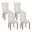 1 Set of 4 Dining Chairs Beige Velvet