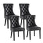 1 Set of 4 Dining Chairs Black Leather