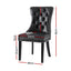 1 Set of 4 Dining Chairs Black Leather