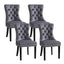 1 Set of 4 Artiss Dining Chairs Grey Velvet