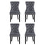 1 Set of 4 Artiss Dining Chairs Grey Velvet