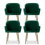 Dining Chairs Set of 4 Velvet Armchair Green