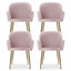 Dining Chairs Set of 4 Velvet Armchair Pink