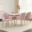 Dining Chairs Set of 4 Velvet Armchair Pink