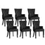 6x Dining Chairs Velvet French Provincial Armchair Black