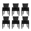 6x Dining Chairs Velvet French Provincial Armchair Black