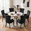 6x Dining Chairs Velvet French Provincial Armchair Black