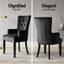 6x Dining Chairs Velvet French Provincial Armchair Black