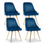 Dining Chairs Set of 4 Velvet Channel Tufted Blue