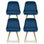 Dining Chairs Set of 4 Velvet Channel Tufted Blue