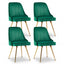 Dining Chairs Set of 4 Velvet Channel Tufted Green