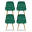 Dining Chairs Set of 4 Velvet Channel Tufted Green