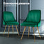 Dining Chairs Set of 4 Velvet Channel Tufted Green