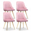 Dining Chairs Set of 4 Velvet Channel Tufted Pink