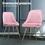 Dining Chairs Set of 4 Velvet Channel Tufted Pink