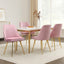 Dining Chairs Set of 4 Velvet Channel Tufted Pink